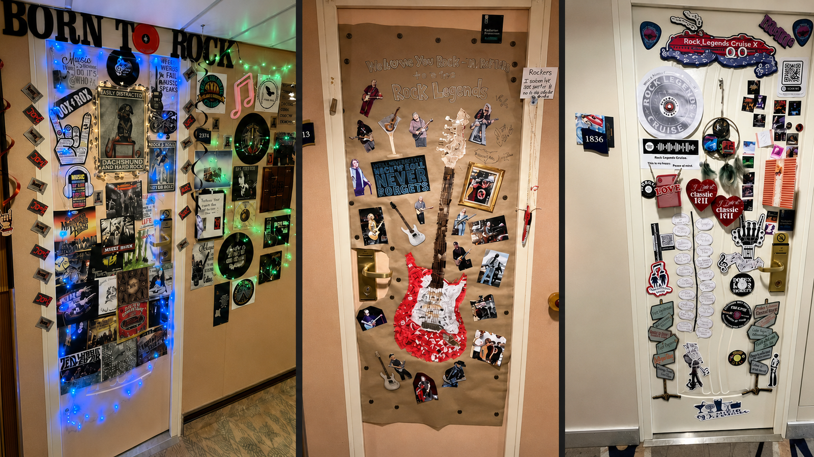 Three decorated cabin doors entered in the RLC Cabin Door Contest