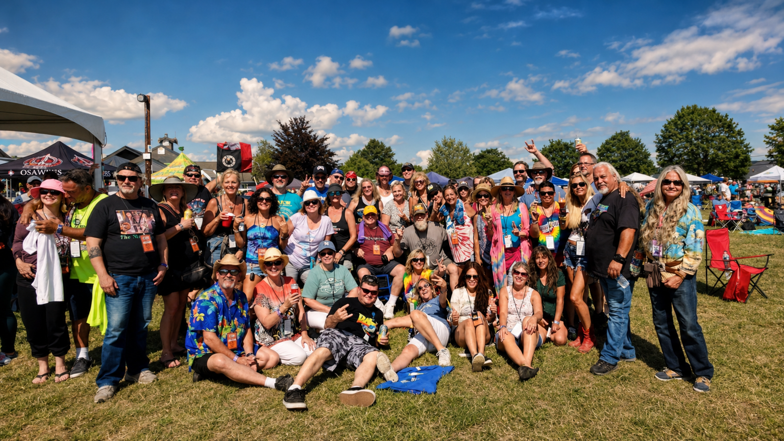 RLC Party’ers gathered for an outdoor reunion group photo